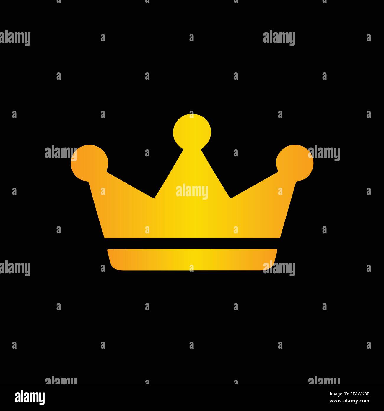 Luxus Gold Krone Vektor Icon Königliches Symbol Elegante König Königin Design Illustration Stock Vektor