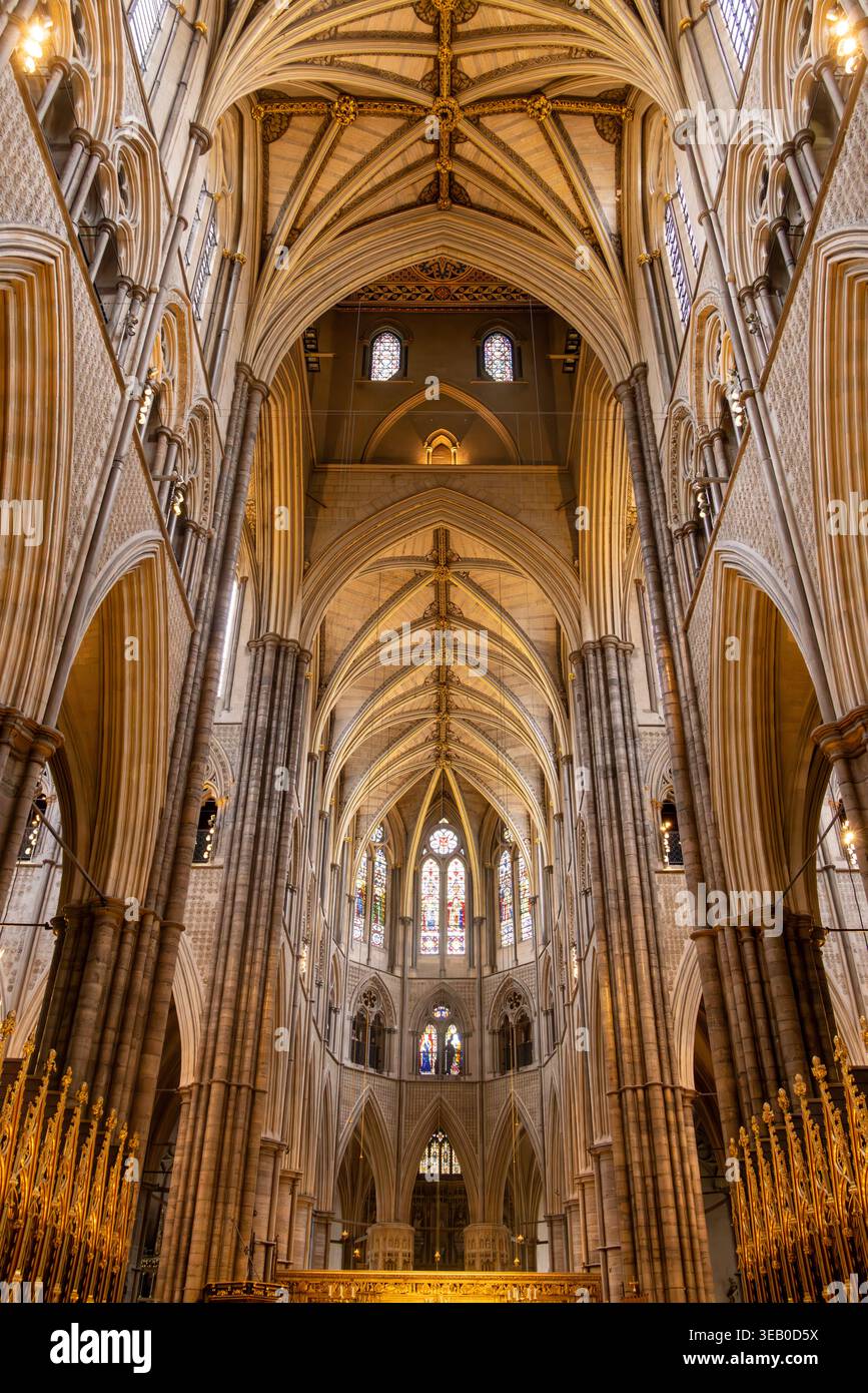 Nave, Westminster Abbey, London, England, Großbritannien Stockfoto