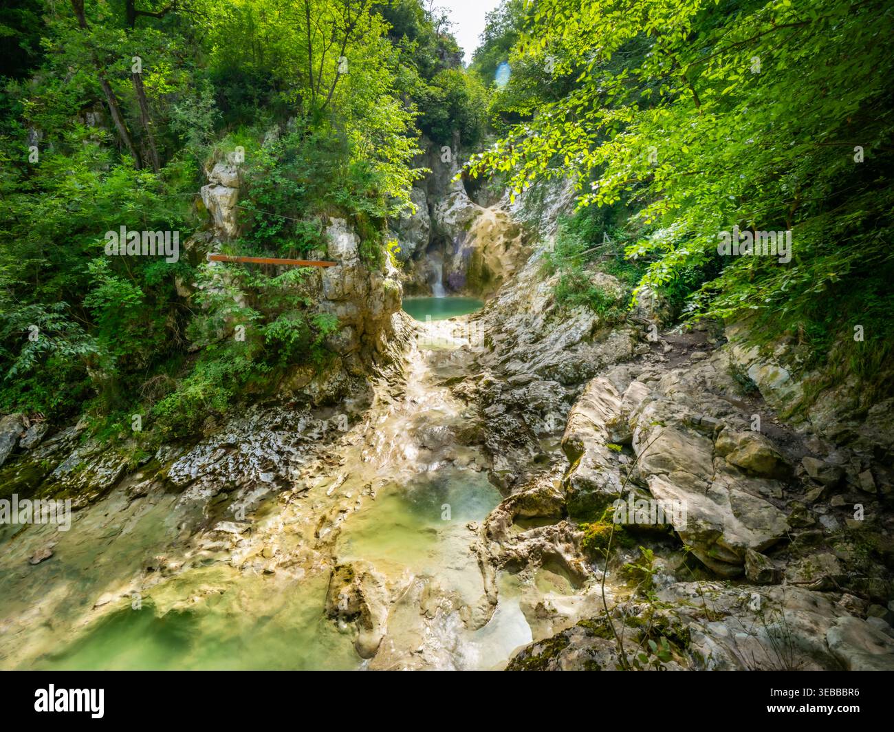 Wanderweg der sieben Wasserfälle (Staza 7 slapova) in Buzet, Istrien, Kroatien, Europa Stockfoto