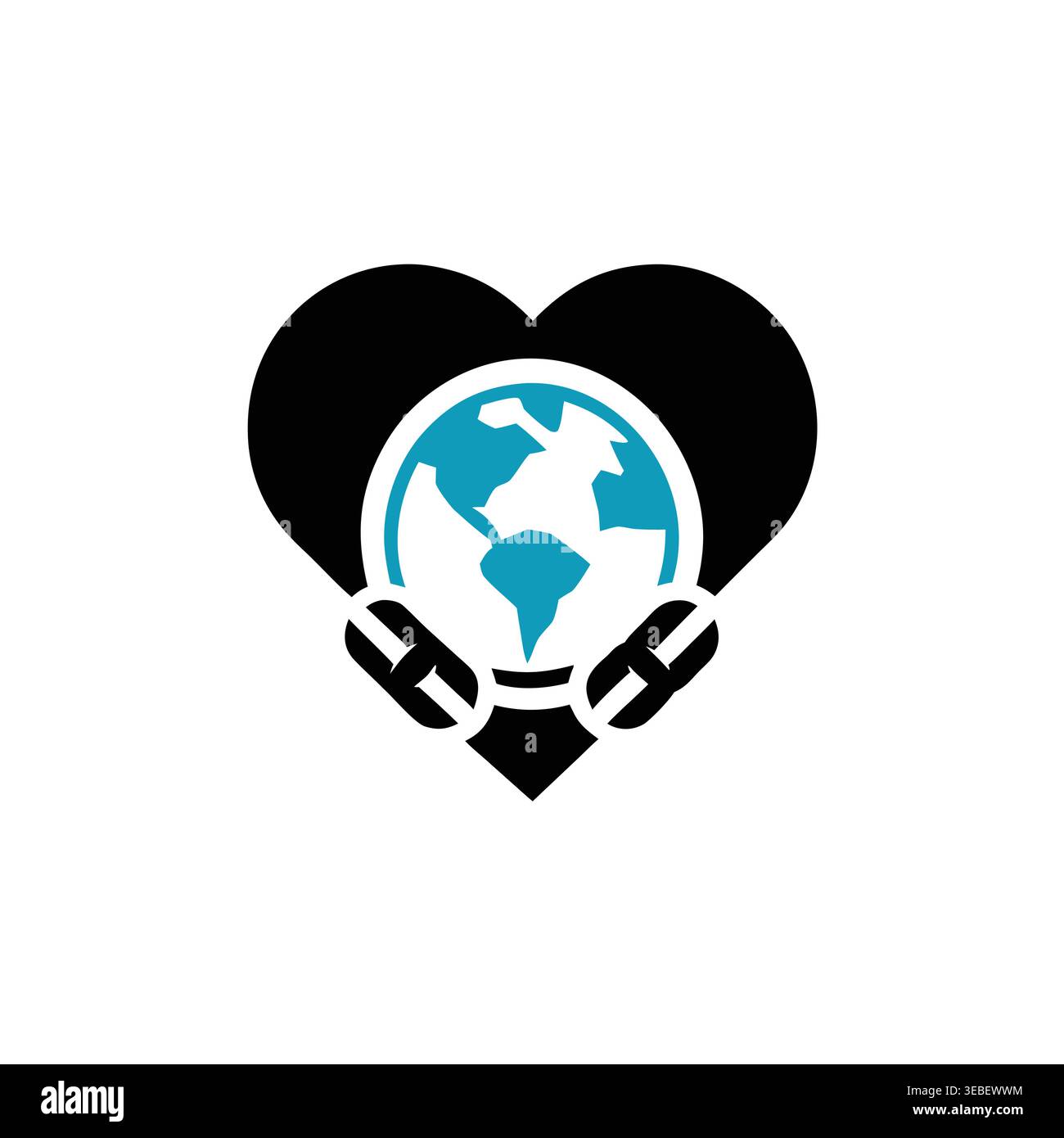 Global Heart & Link Unity Emblem Stock Vektor