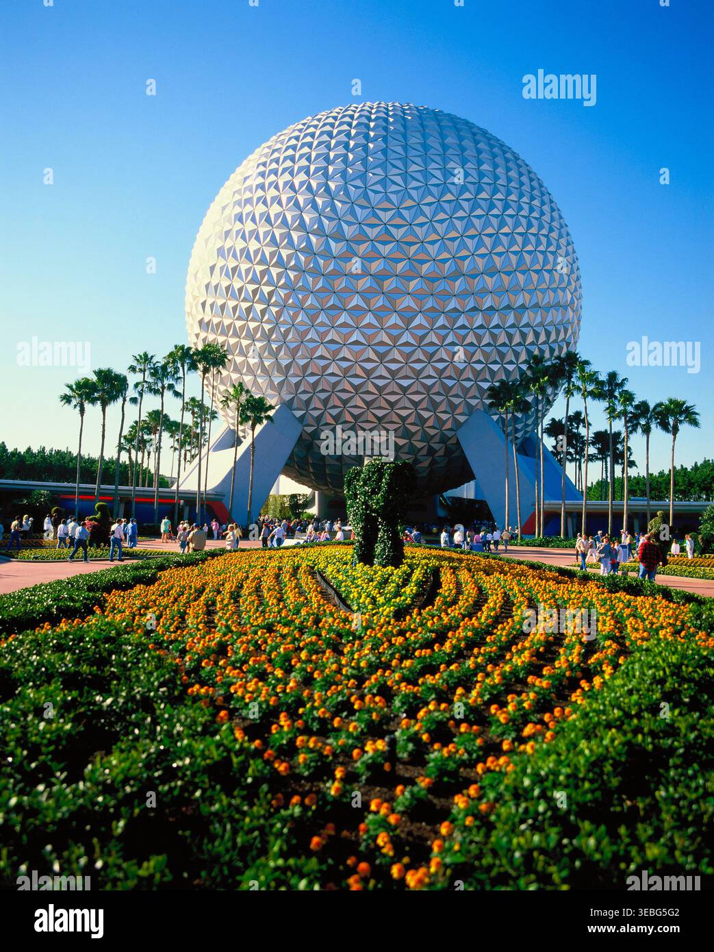 Usa. Florida. Bay Lake. Walt Disney World. Epcot Freizeitpark. Raumschiff Erde. Stockfoto