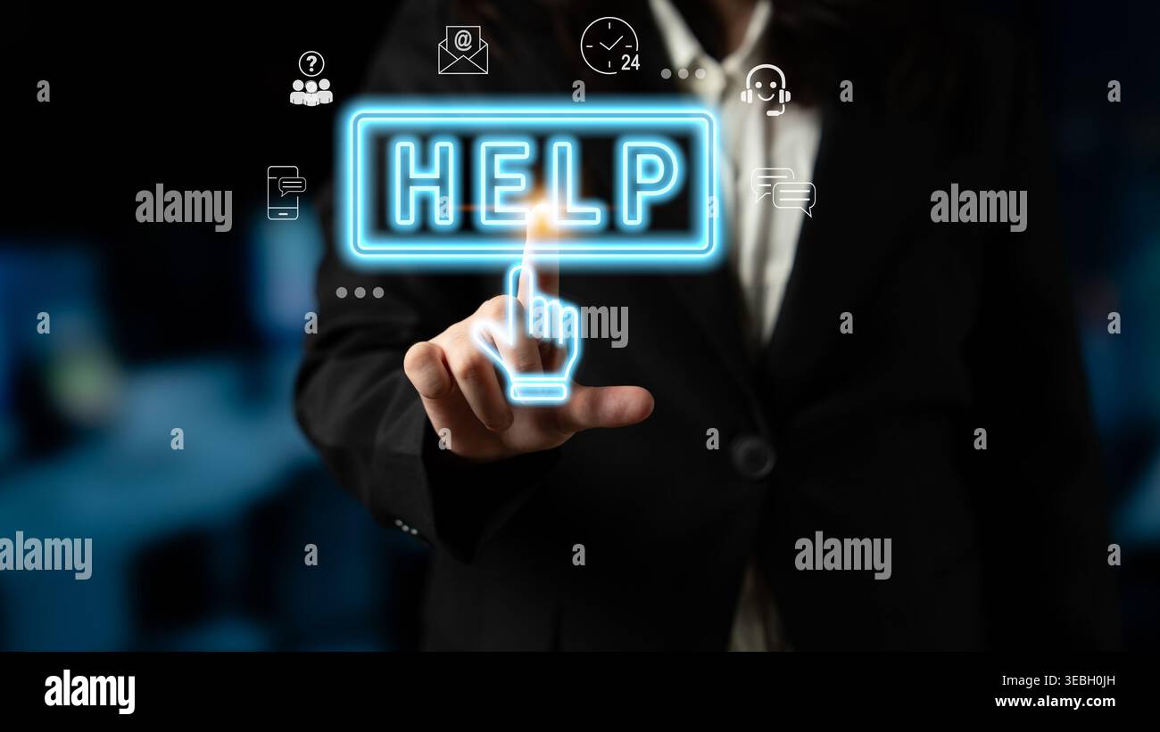 Das digitale Kundendienstsystem bietet schnelle Unterstützung, Echtzeit-Chat und Kommunikationslösungen, wodurch die Service-Effizienz und die Reaktionszeit verbessert werden Stockfoto