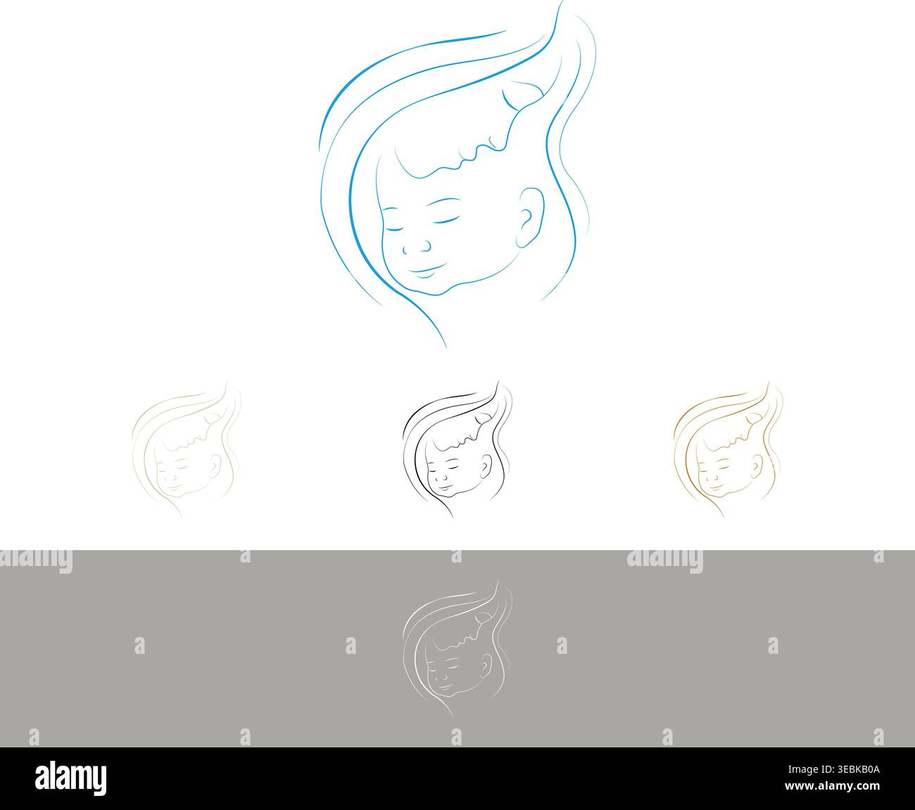 Glückwunsch zum Muttertag Typografie Silhouette von Mutter umarmendes Kind Stock Vektor