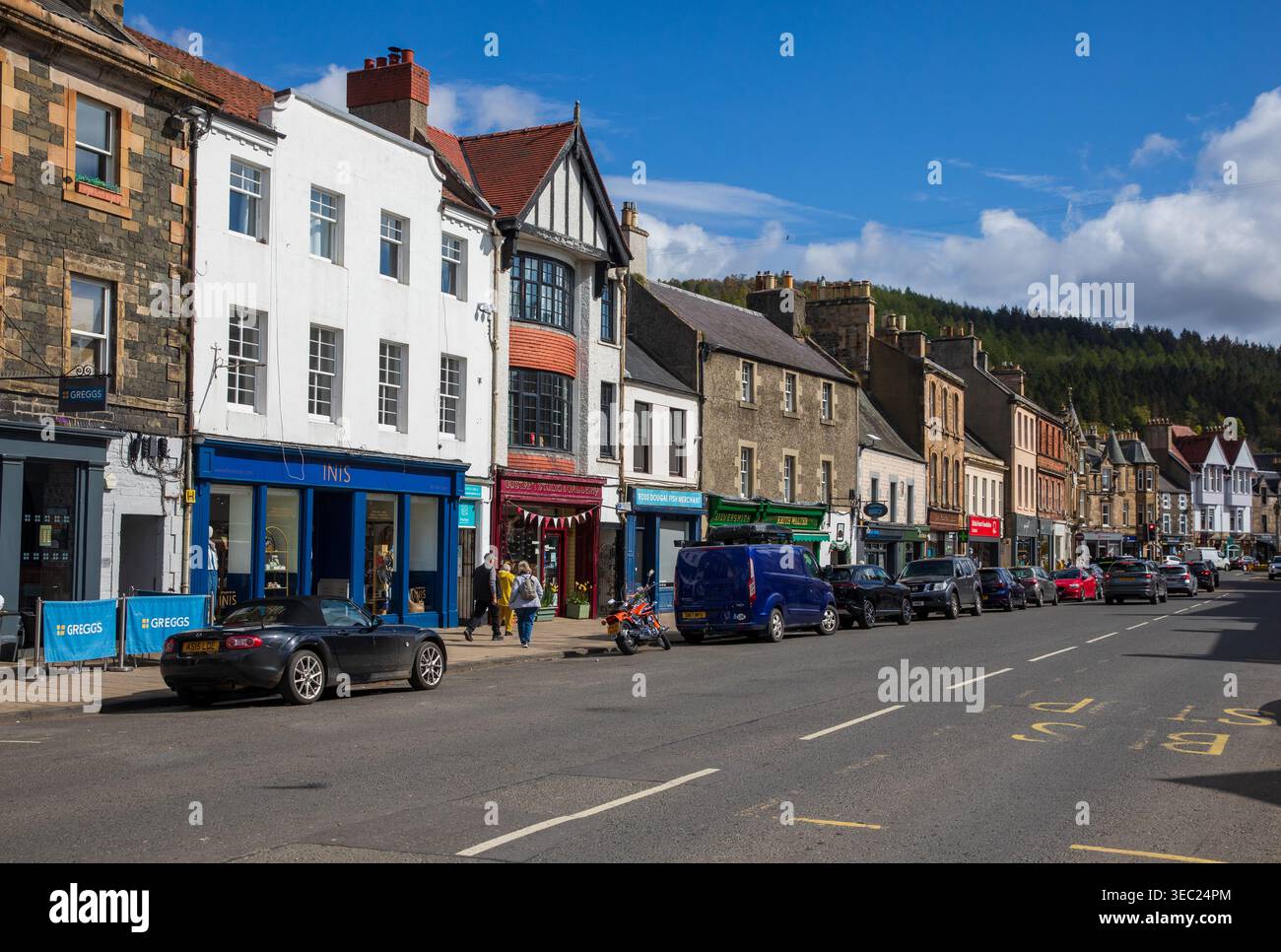 Peebles High Street, Scottish Borders Stockfoto