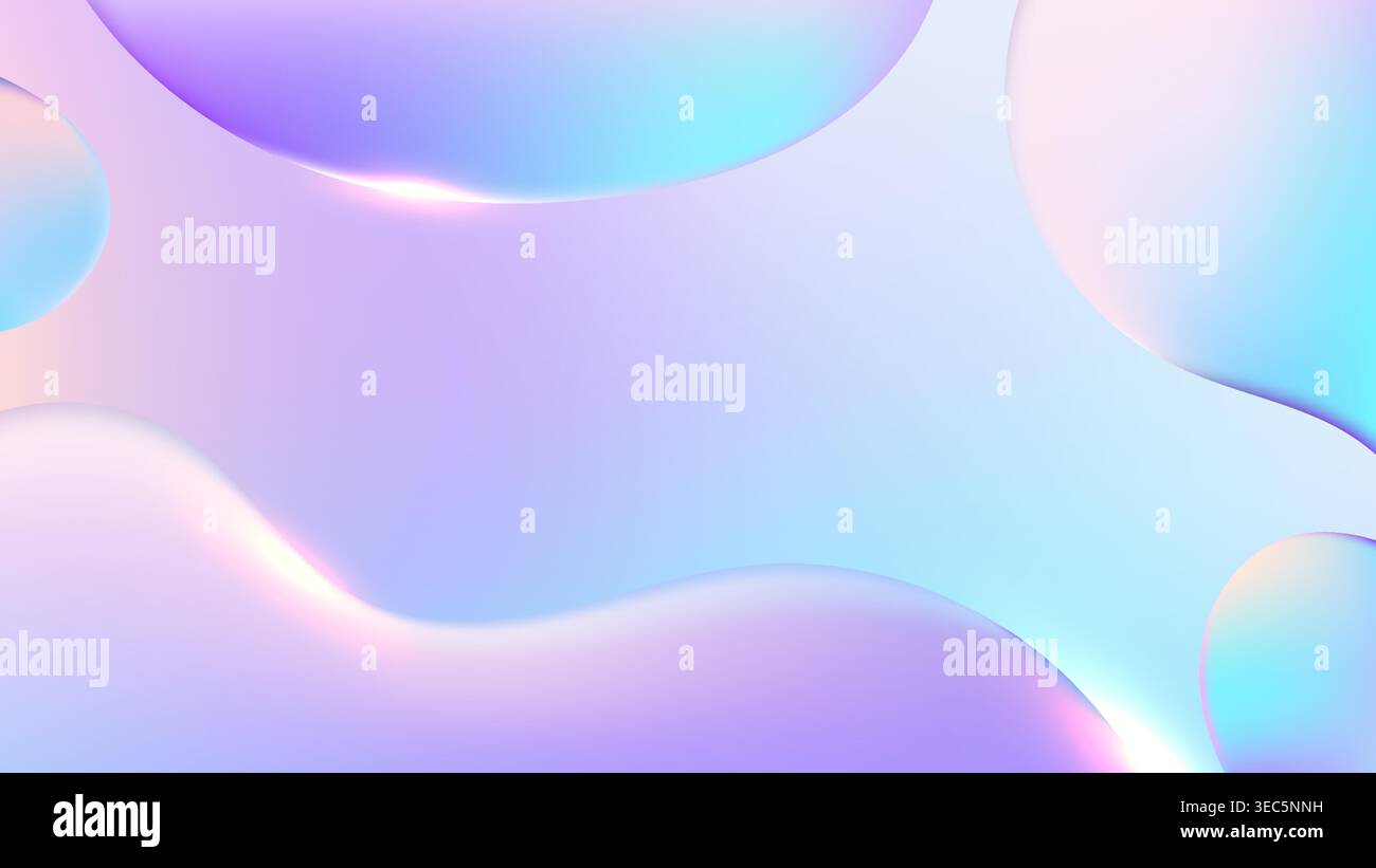 Lebendige, abstrakte 3D-Hintergründe fließende holografische Formen und weiche Pastellverläufe schaffen eine futuristische ätherische Atmosphäre für moderne Webprojekte Stock Vektor