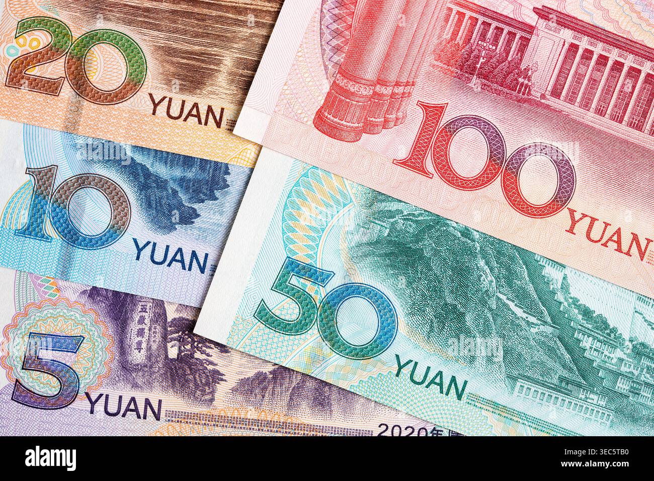 Chinesisches Geld - Yuan ein geschäftlicher Hintergrund Stockfoto