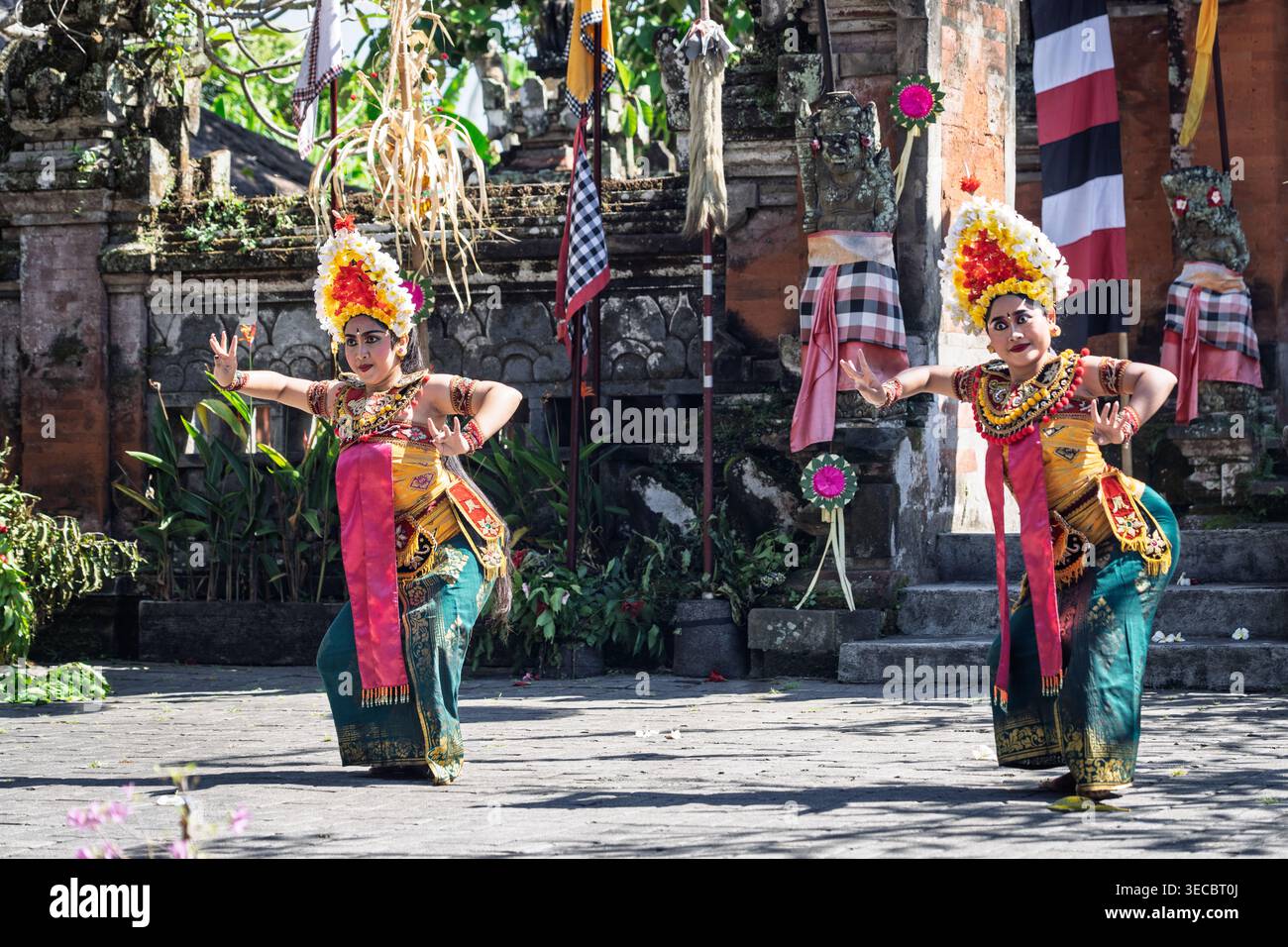 Barong-Tanz in Pura Puseh, Bali, Indonesien Stockfoto