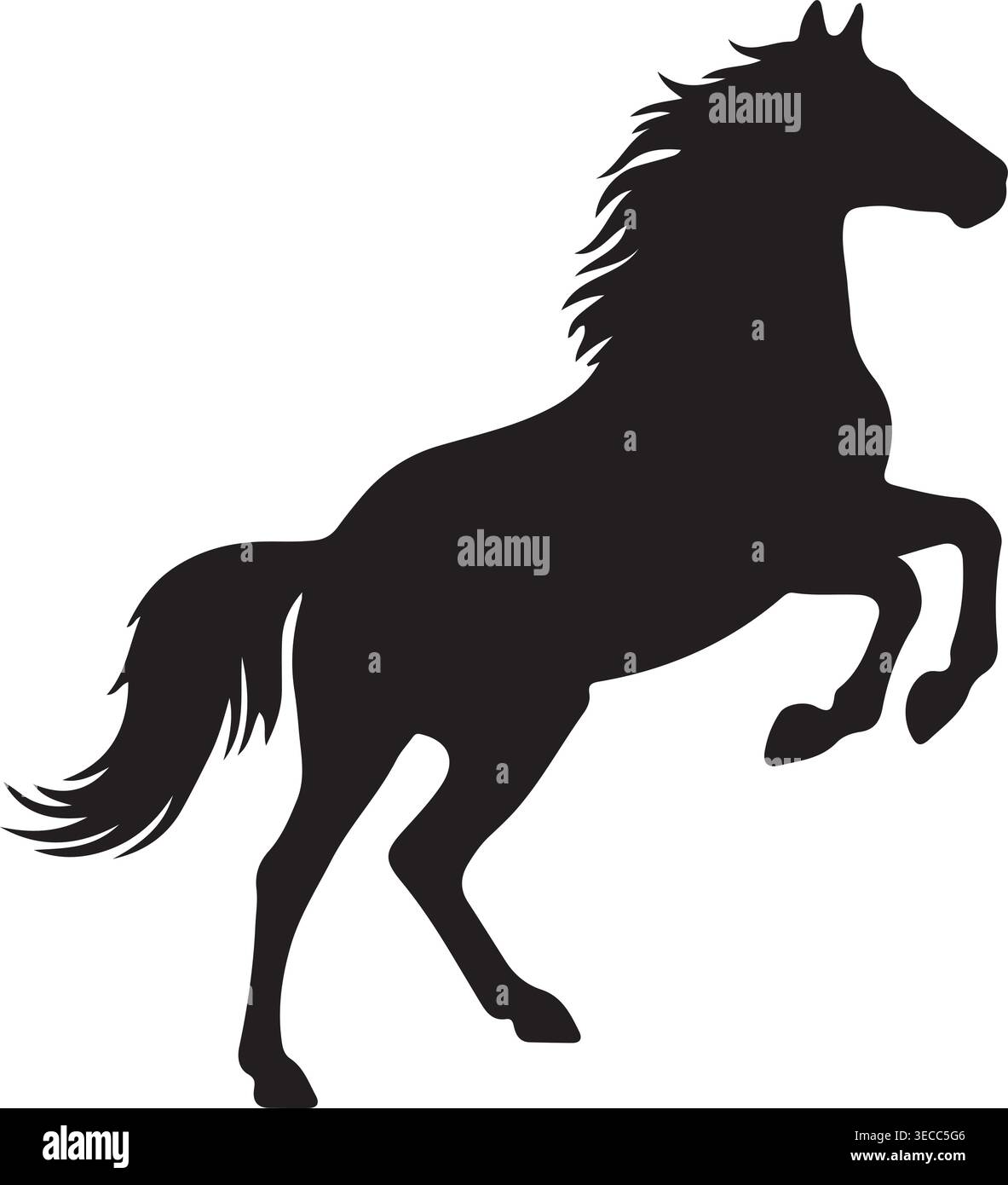 Aufzuchtpferd Silhouette Vektor-Illustration isoliert auf weißem Hintergrund Asset-Kunst Stock Vektor