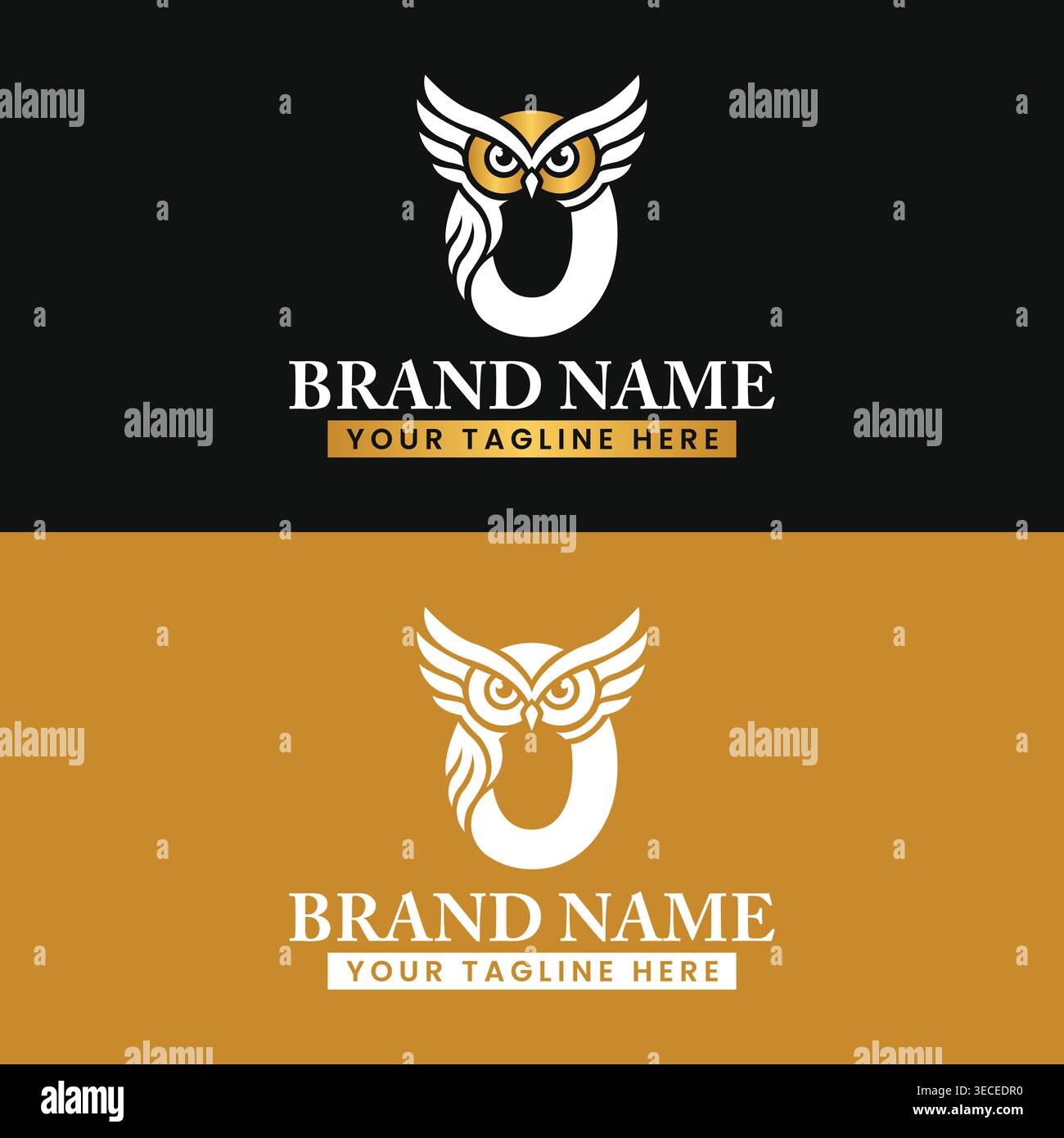 Letter O Owl Logo Design Moderne Minimal Eulen Monogramm Anfangsbuchstabe O mit Eulen Vektor Illustration Stock Vektor