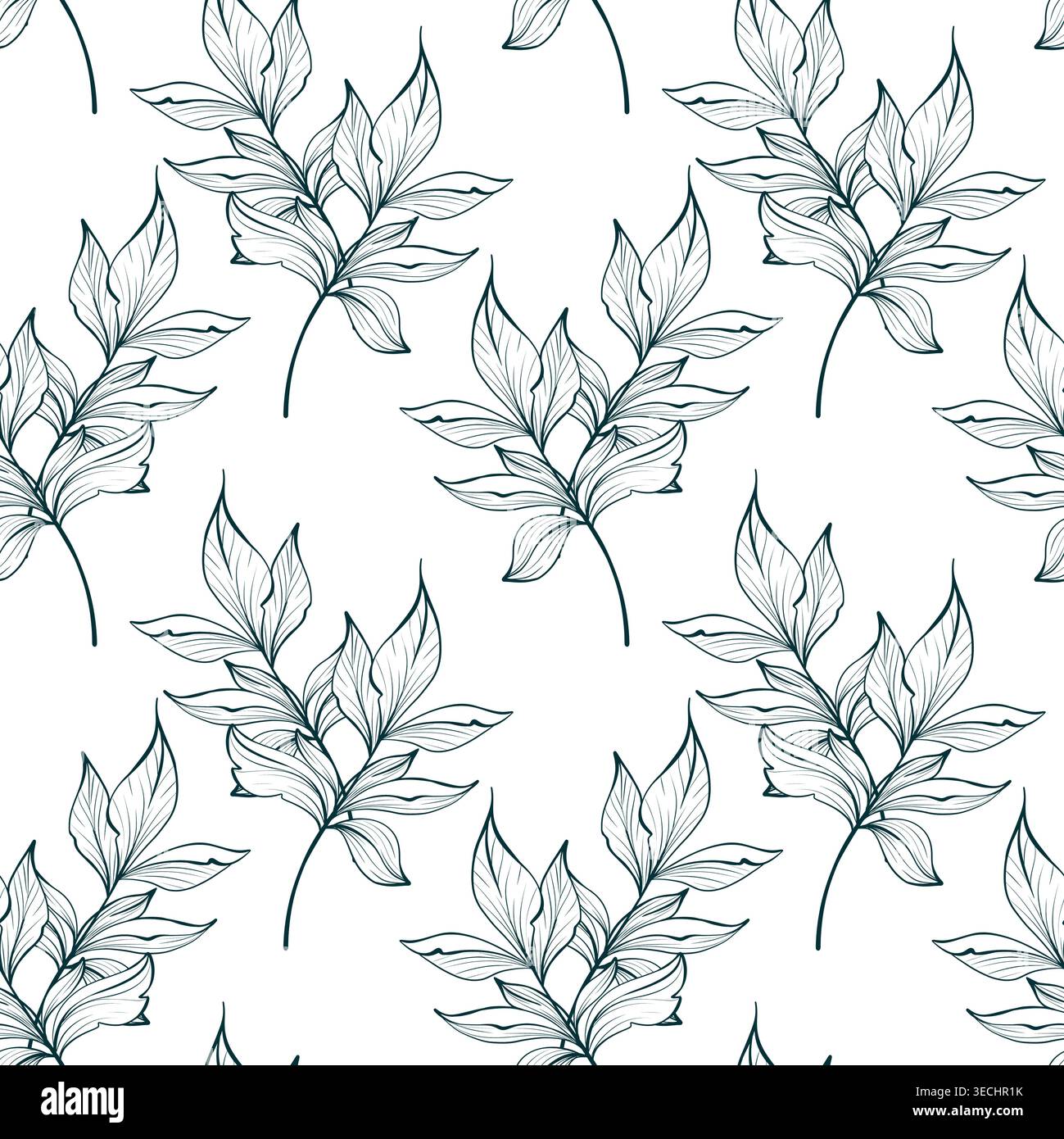 Hinterlässt einen nahtlosen botanischen Hintergrund. Natürliche Blattstruktur für Design Stock Vektor
