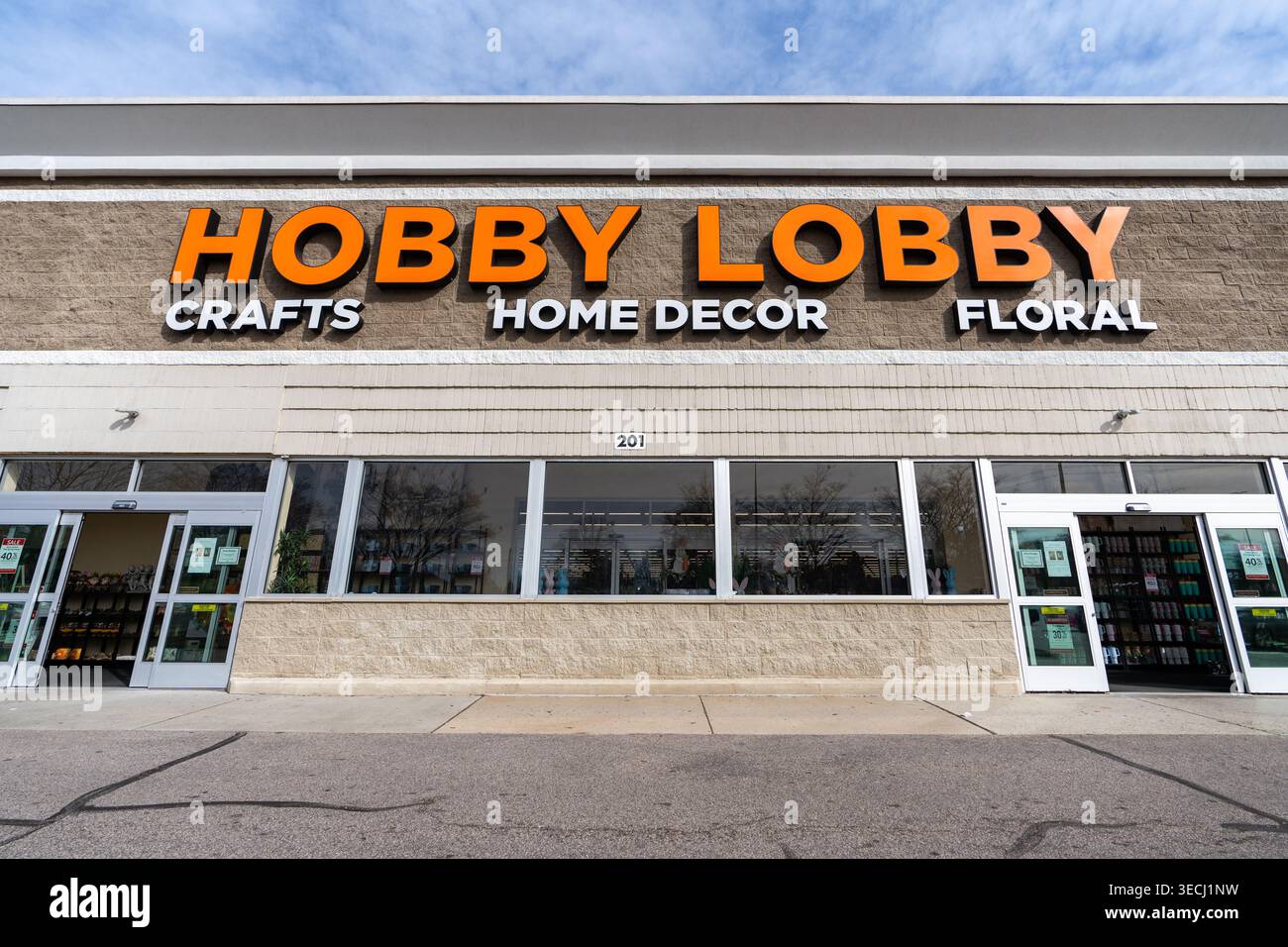 Hobby Lobby Einzelhandel Außenansicht Und Kunsthandwerk Wohnkultur Storefront Lage Am Crossroads Plaza Cary North Carolina Stockfoto