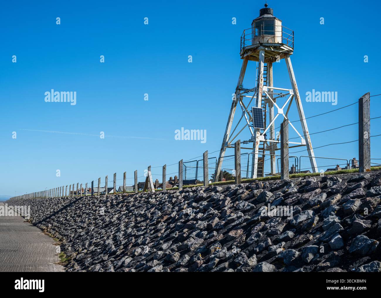 East Cote Lighthouse, der nördlichste Leuchtturm im Westen Englands, Silloth, Cumbria, Großbritannien Stockfoto