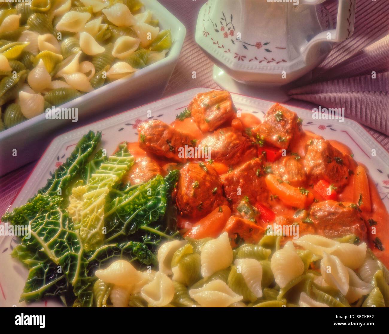 Gedünstetes Rindfleisch in einer Sauce. Stockfoto