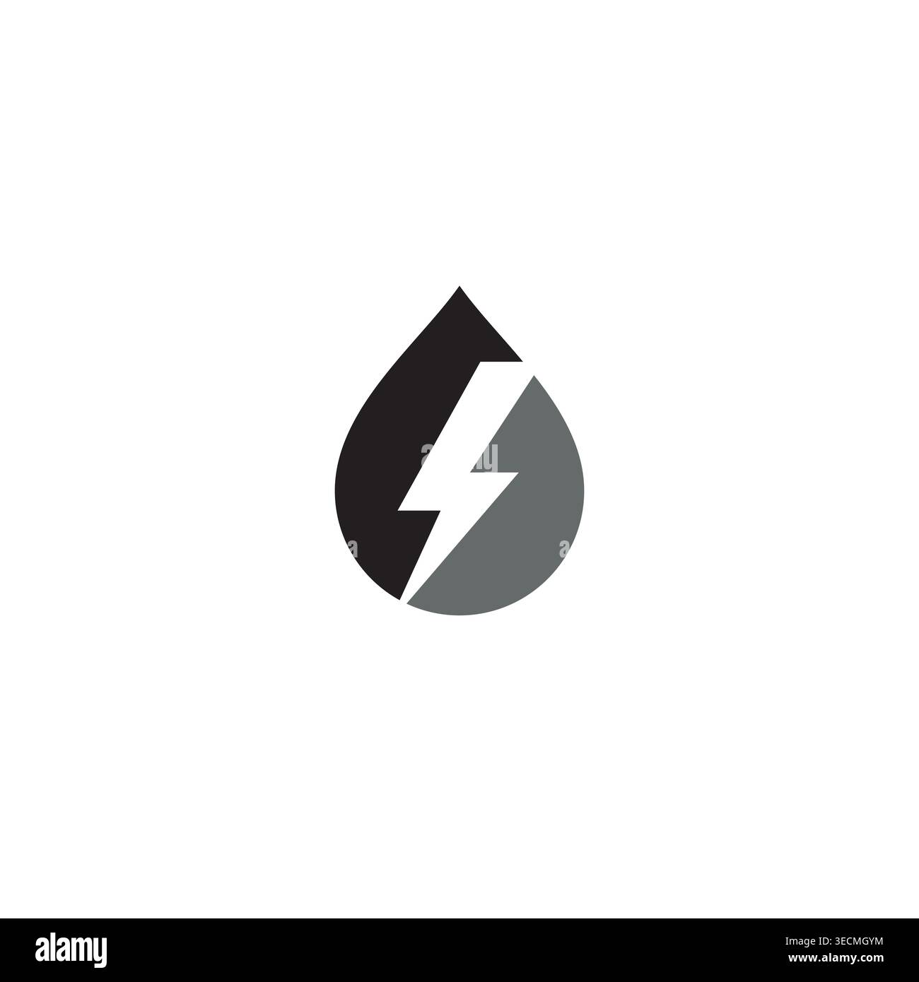 Wassertropfen und Elektrizität oder Lightning-Logo oder -Symbol Stock Vektor