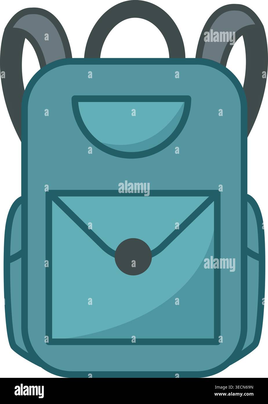 Cartoon Schulrucksack. Bildung und Studium. Vektorabbildung eines Rucksacks für Schulungsmaterial. Rucksack für Schüler und Studenten Stock Vektor