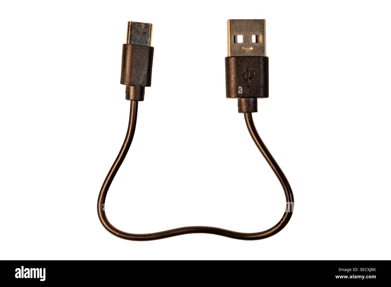 Langlebiges USB-Kabel Typ A auf Typ C für Ladegeräte Stockfoto