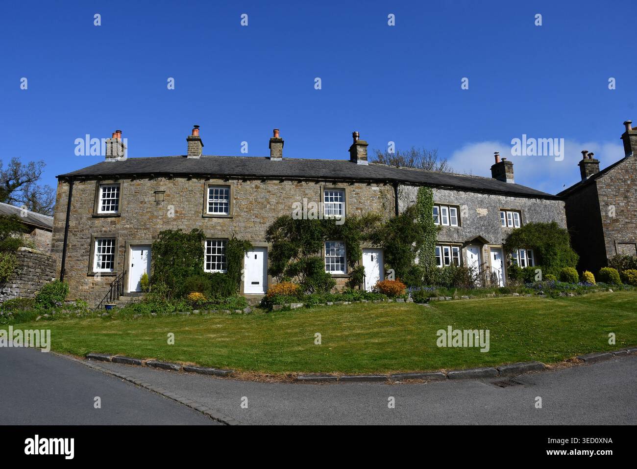 Cottages in Downham Village, Ribble Valley Stockfoto