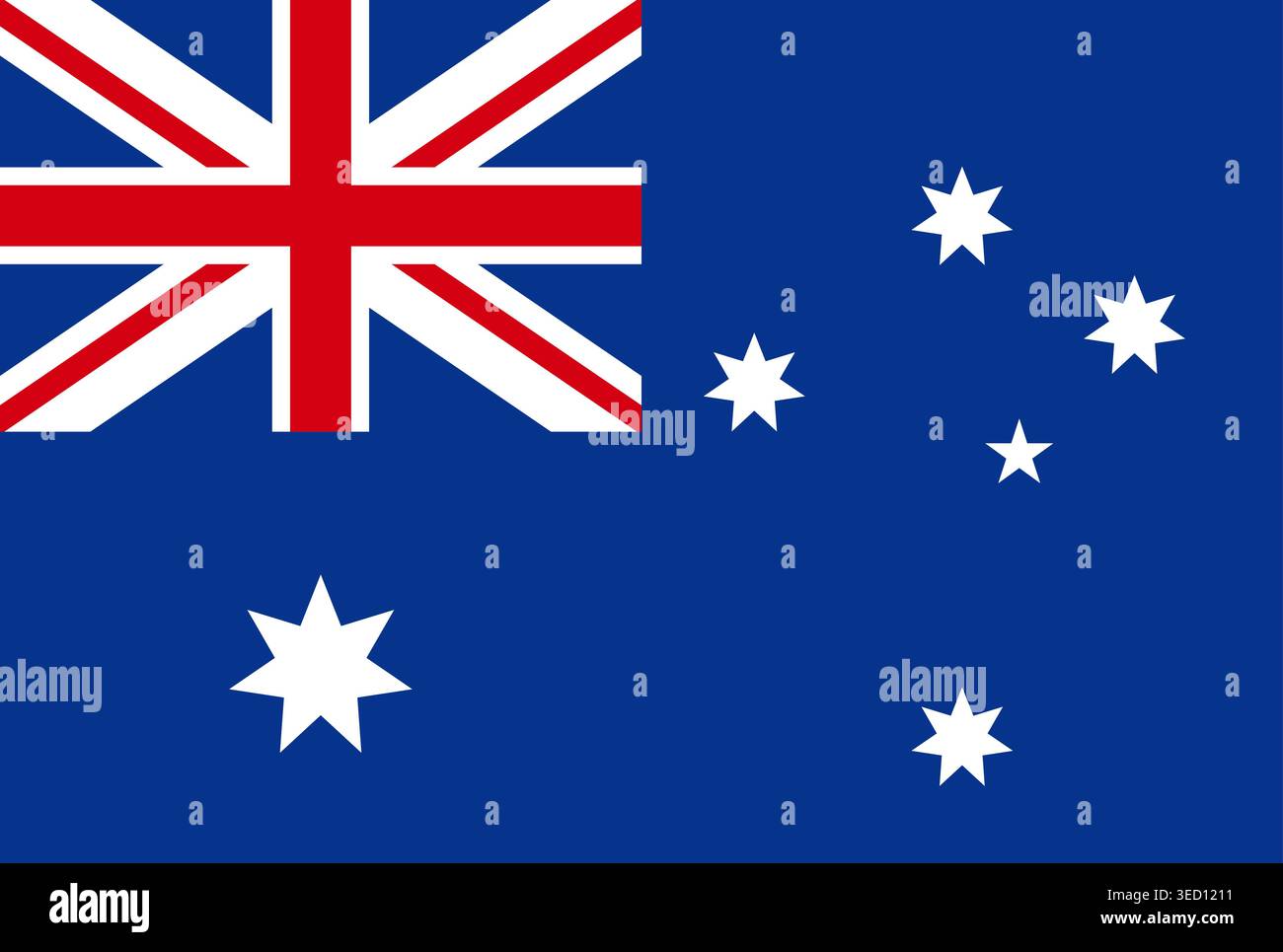 Flagge von Australien. Australische Nationalflagge. Vektorabbildung. Stock Vektor
