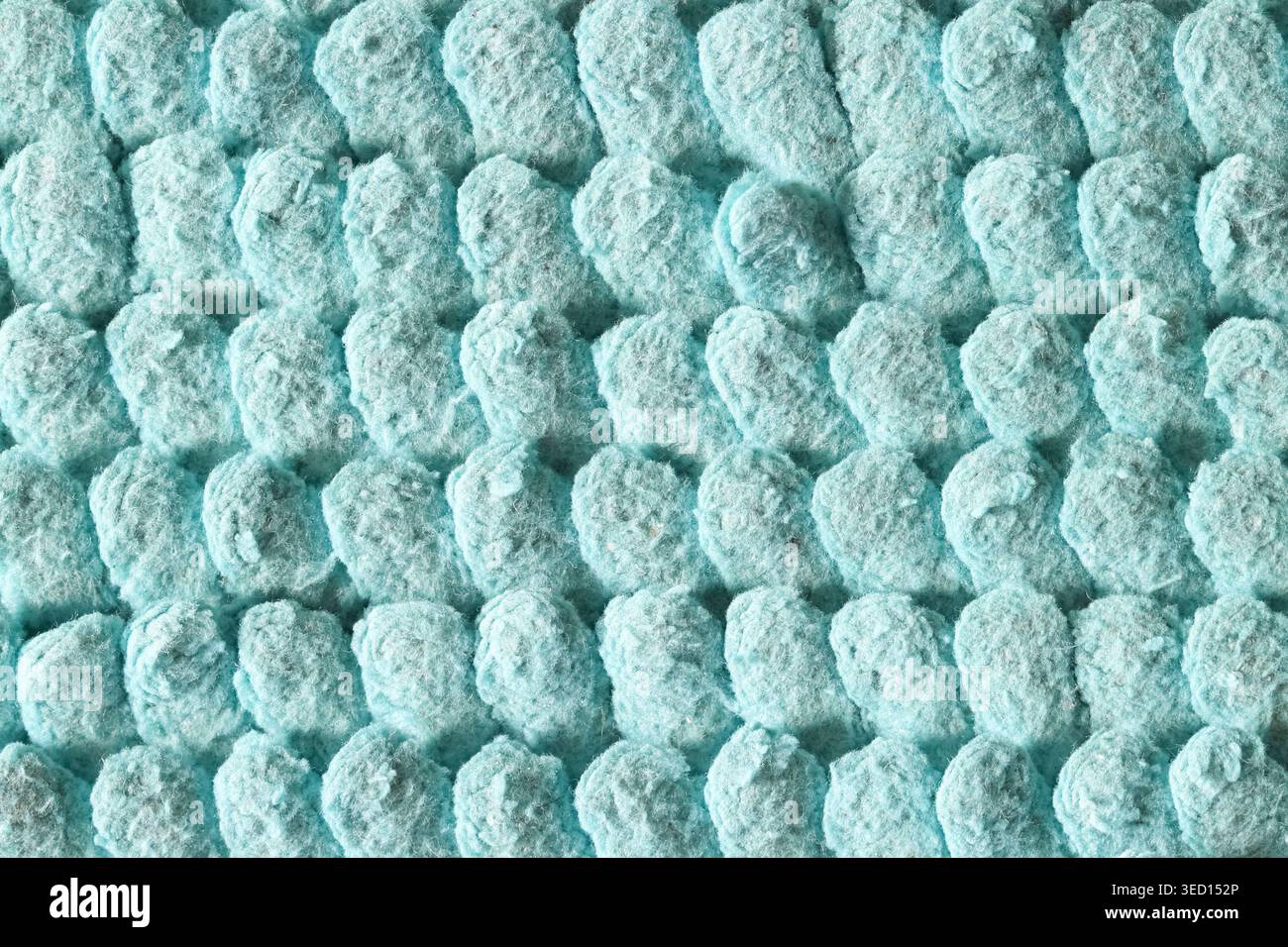 Blaues, langes, leichtes Gewebe, Textur, detailliertes Makro Stockfoto