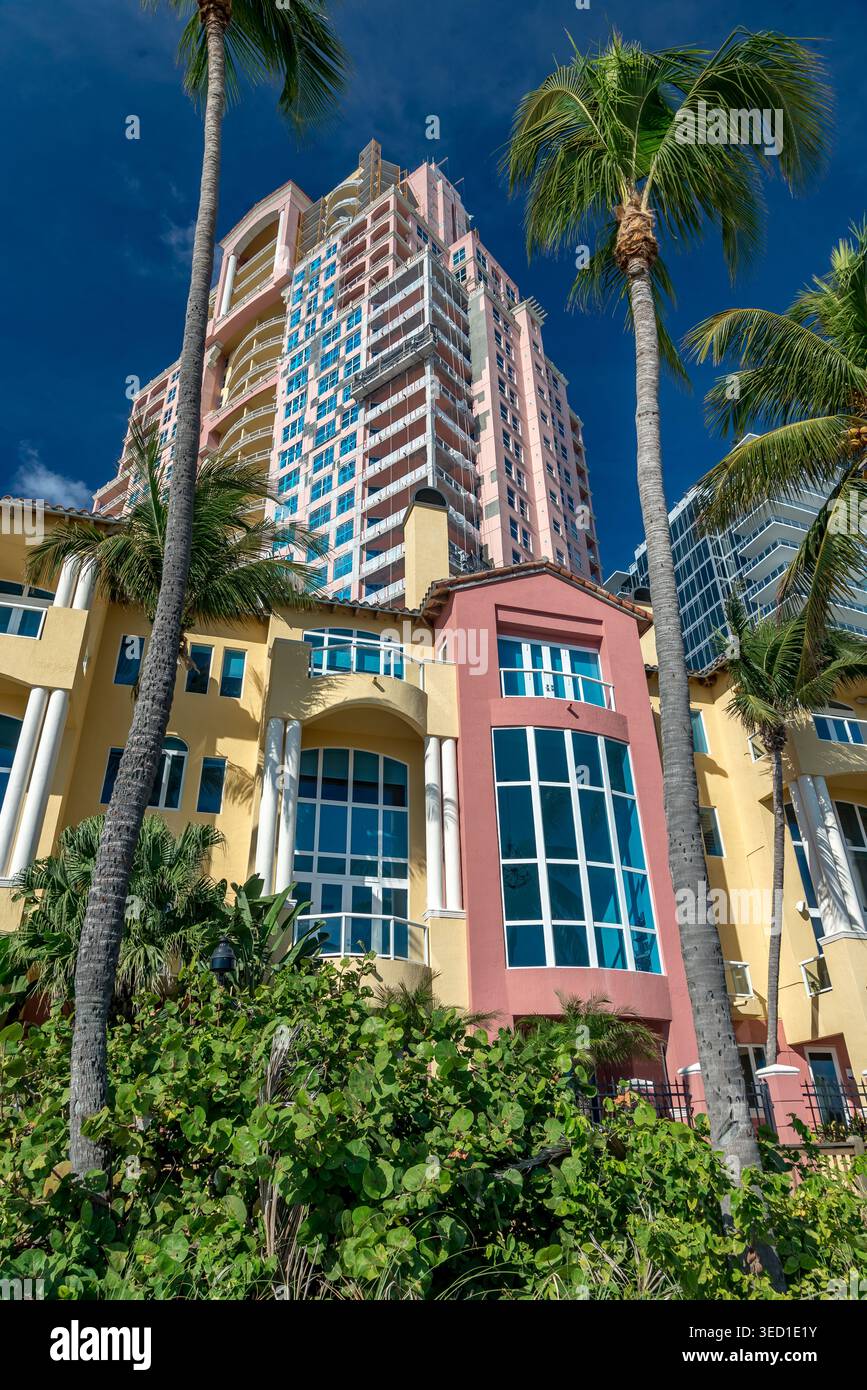 Ferienwohnungen am Strand auf ft Lauderdale Shores. Stockfoto