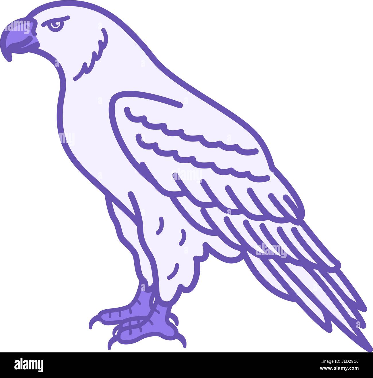 Farbiges Adlersymbol. Vektorabbildung. Raubvogel. Symbol für Mut und Furchtlosigkeit. Tierkonzept Stock Vektor