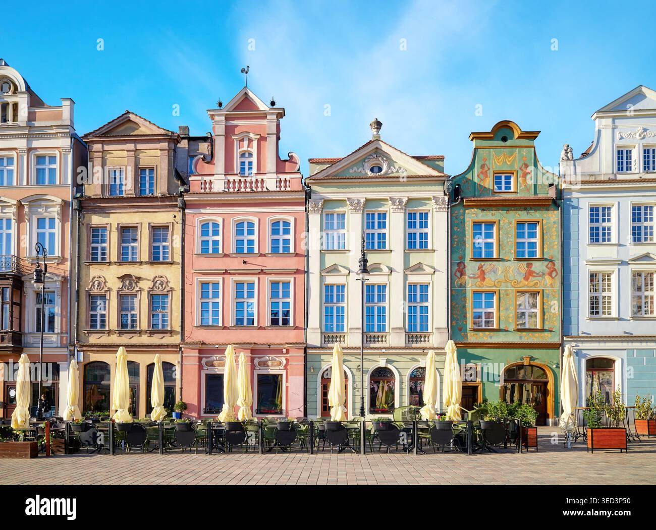 Stadthäuser am Alten Marktplatz Posen, Polen. Stockfoto