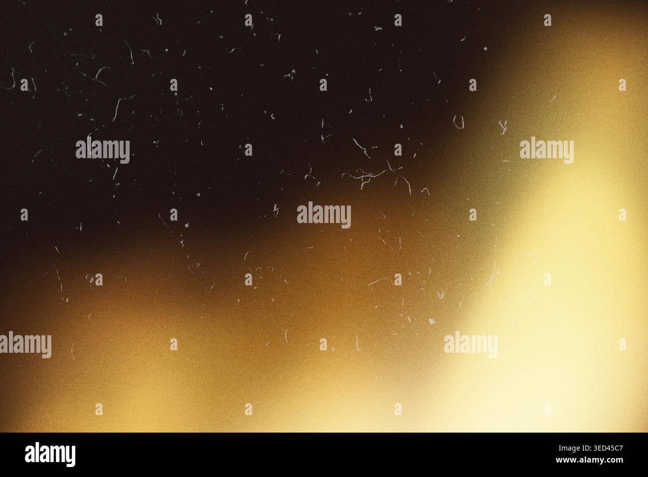 Goldenes Leck mit Filmstaub und Kornüberzug für kreative Effekte Stockfoto
