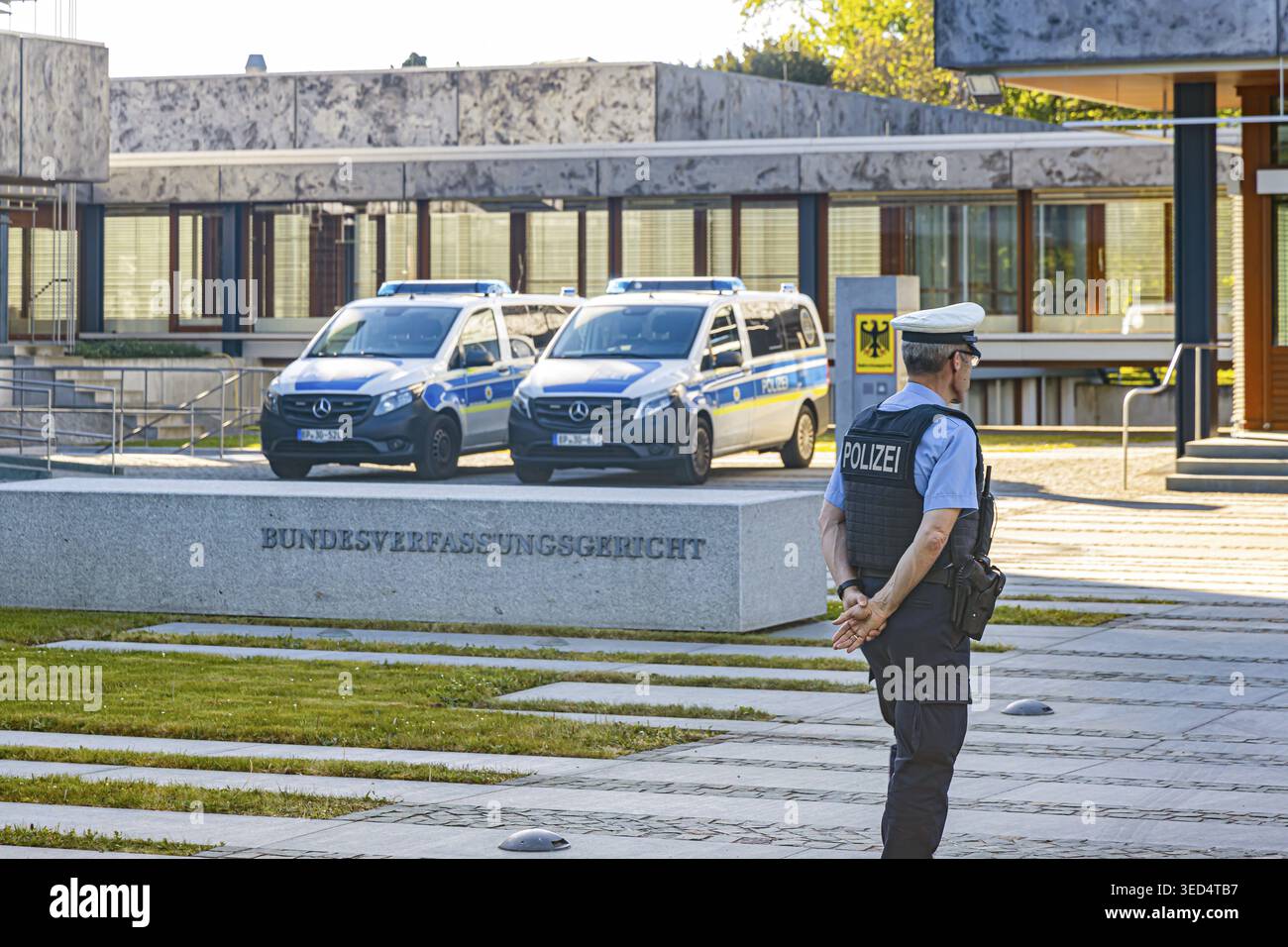 Bundesverfassungsgericht Karlsruhe (BVerfG). Außenansicht. Karlsruhe, Baden-Württemberg, Deutschland Stockfoto