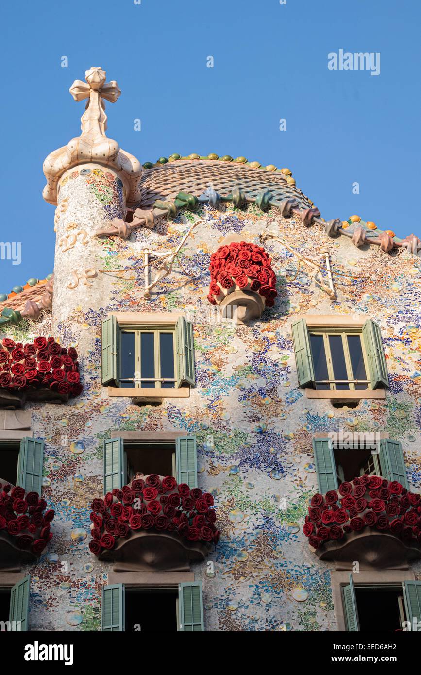 San Jordi und die Rosen Stockfoto