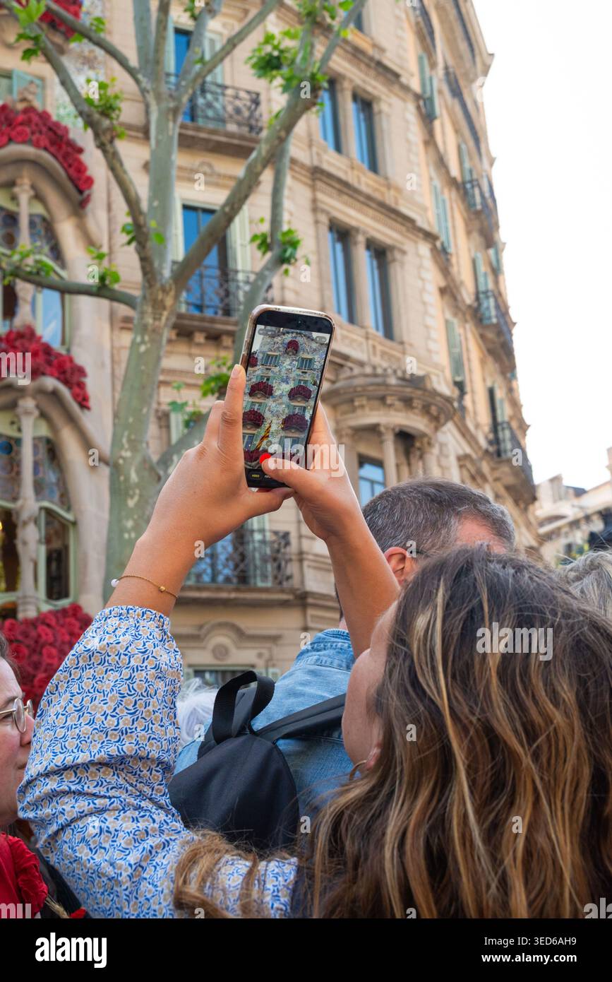 San Jordi und die Rosen Stockfoto