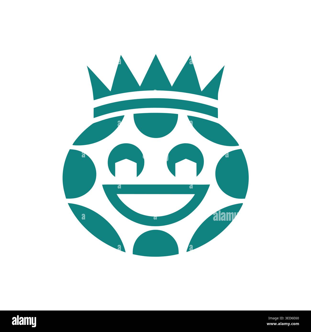 Verspieltes Gekröntes Fußball-Maskottchen-Vektor-Logo Stock Vektor