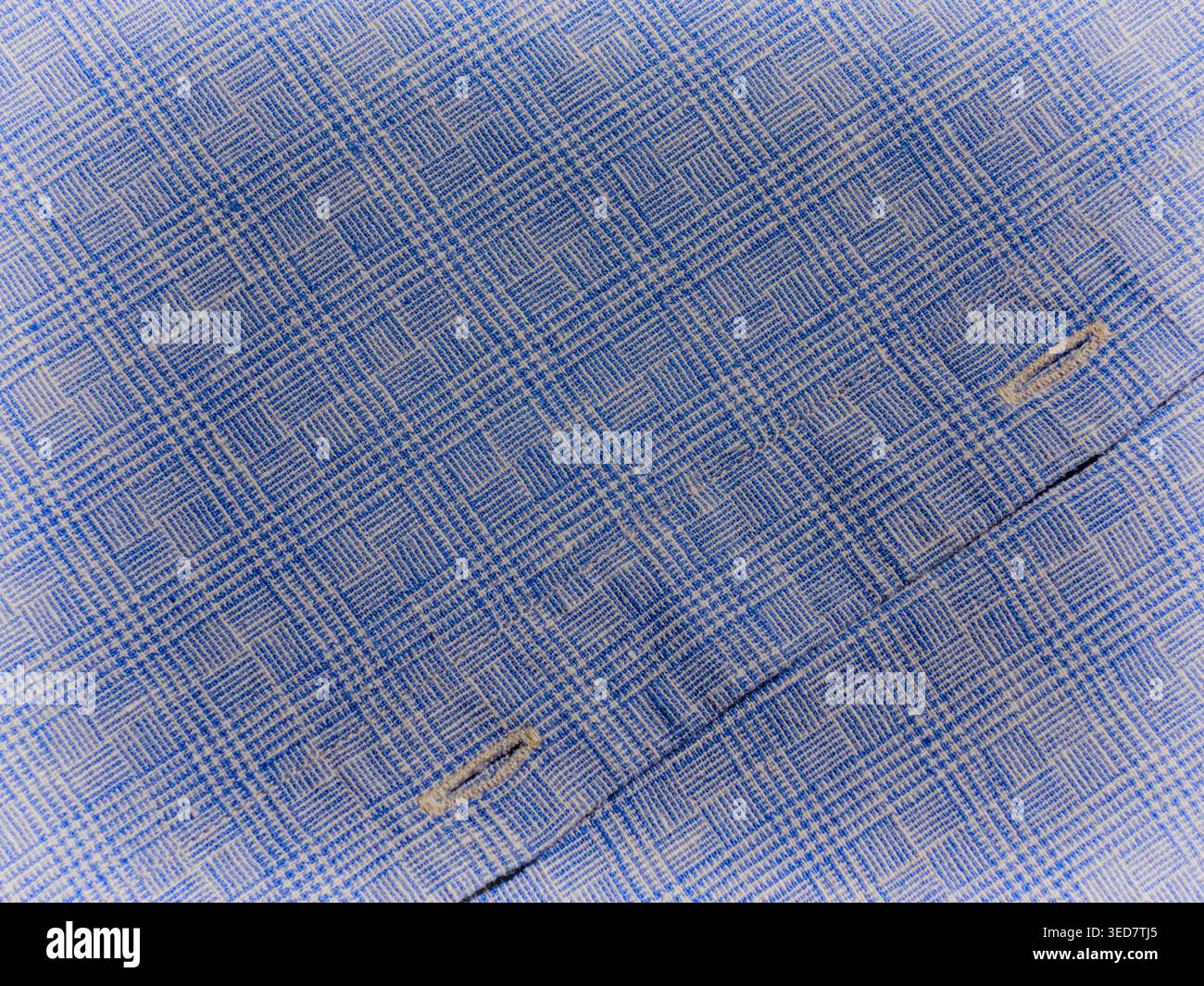 Blaue und weiße Manschettenstruktur, Hintergrund Stockfoto