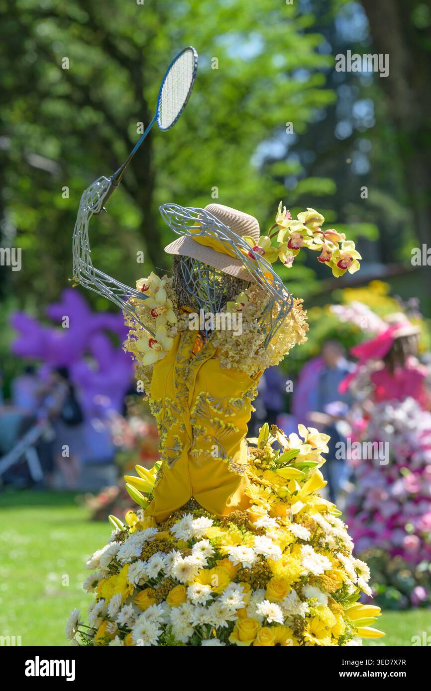 Lady of Flowers, Burnaby Blooms, Deer Lake Park, Burnaby, BC, Kanada Stockfoto