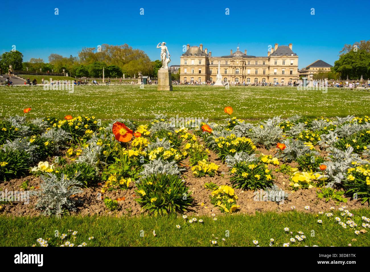 Frankreich, Paris, Jardin du Luxembourg, der Senatspalast Stockfoto