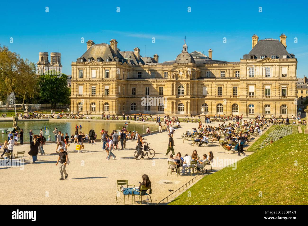 Frankreich, Paris, Jardin du Luxembourg, der Senatspalast Stockfoto