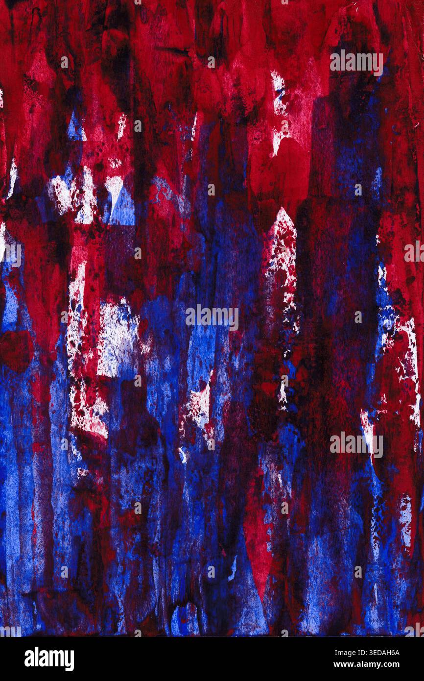 Abstrakte Textur Mit Rotem Blauem Grunge. Dunkler Acrylfarbe Hintergrund Stockfoto
