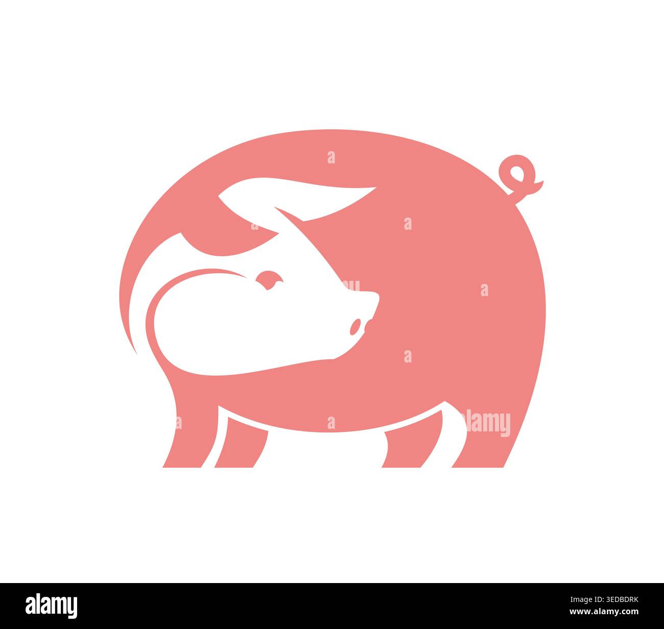 Schweinefleisch- und Schweinefleisch-Symbol oder -Symbol Stock Vektor