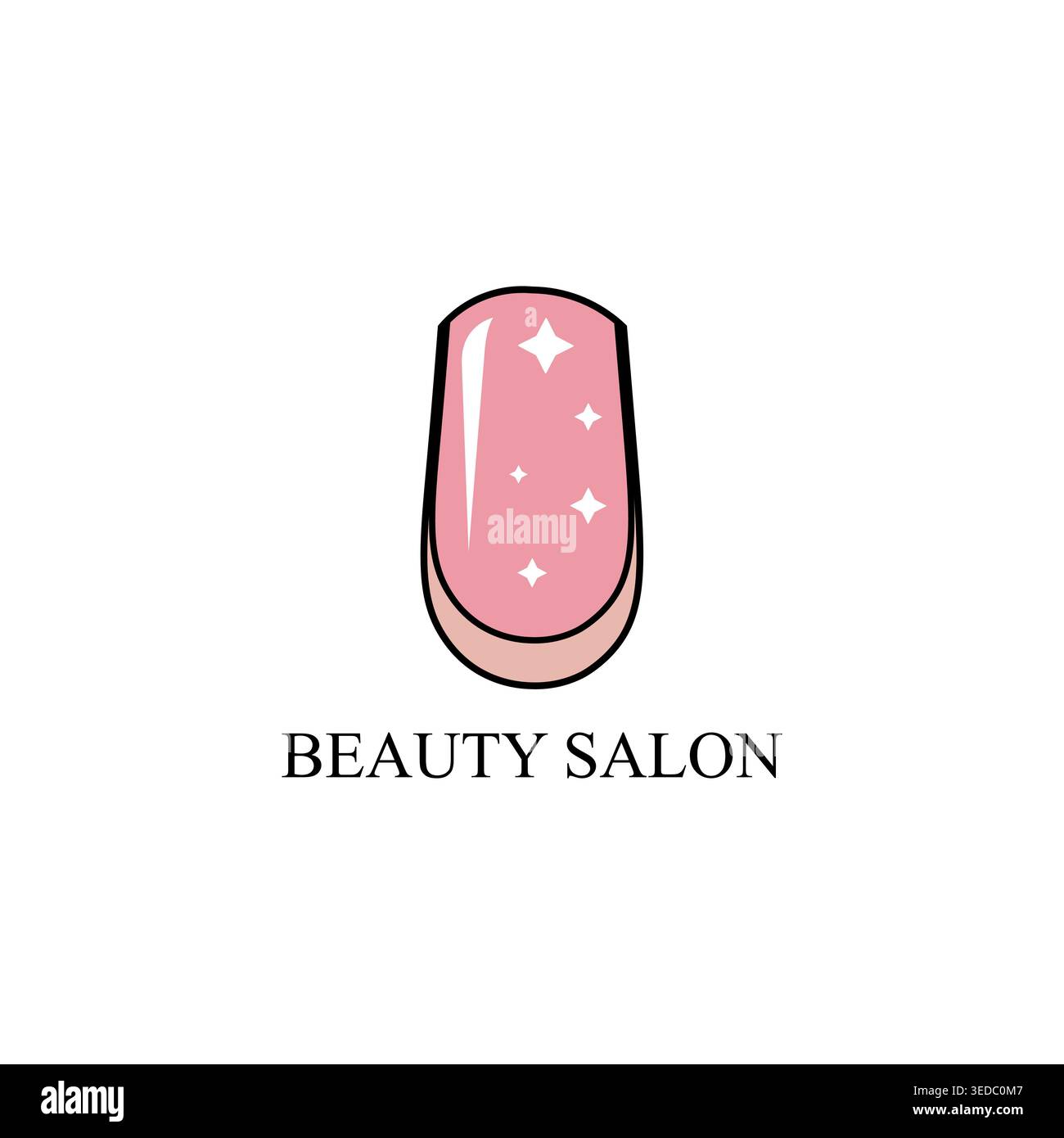 Logo des Schönheitssalons mit nagellack-Ikone, feminines Spa-Branding Stock Vektor