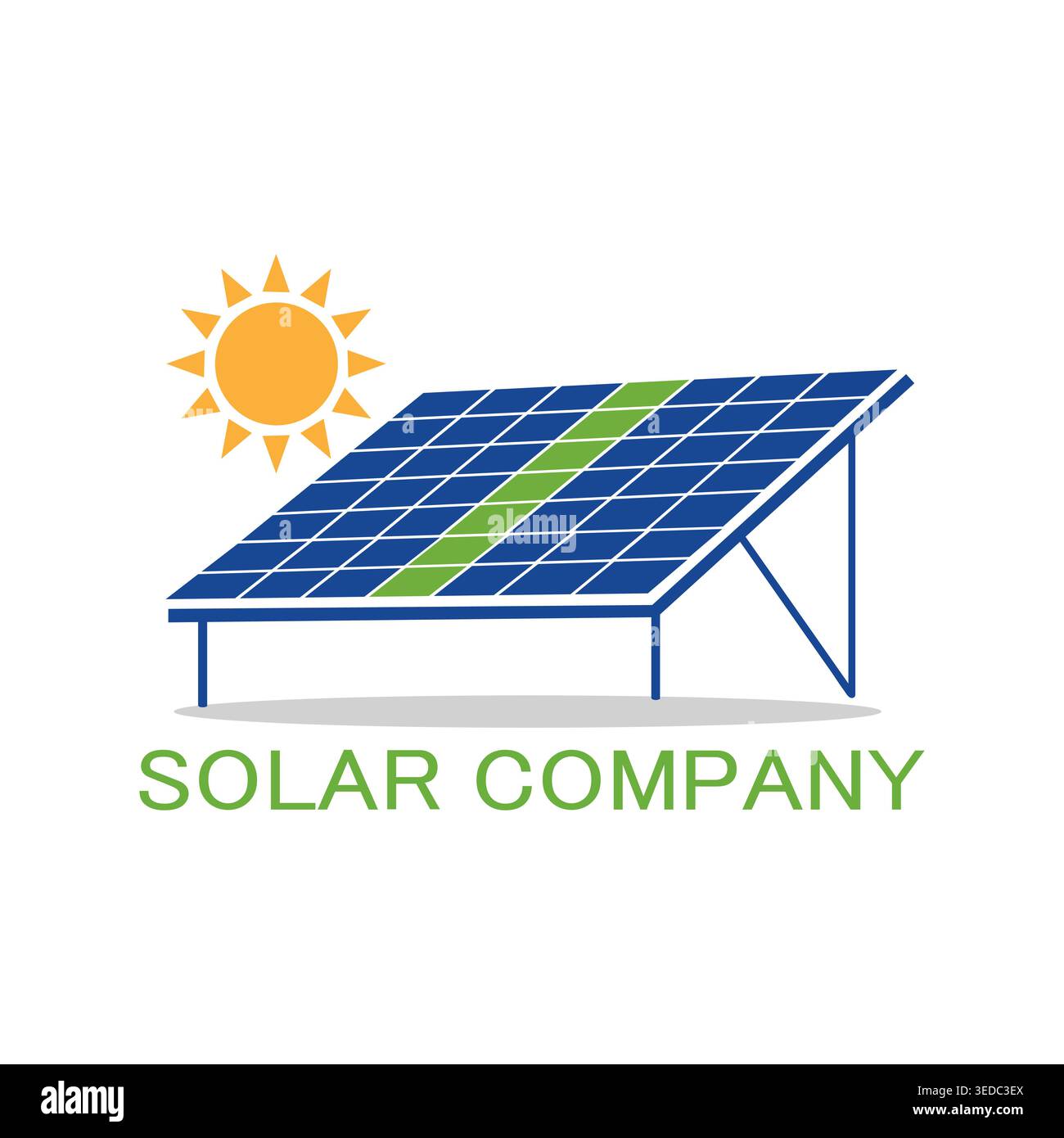 Logo des Solarenergieunternehmens mit Konzept für erneuerbare Energien Stock Vektor