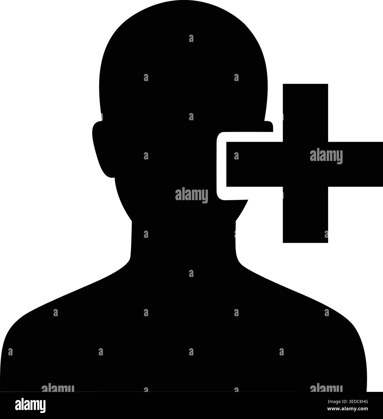 Gesundheit und Medizin Symbol mit Person und medizinischem Kreuz Stock Vektor