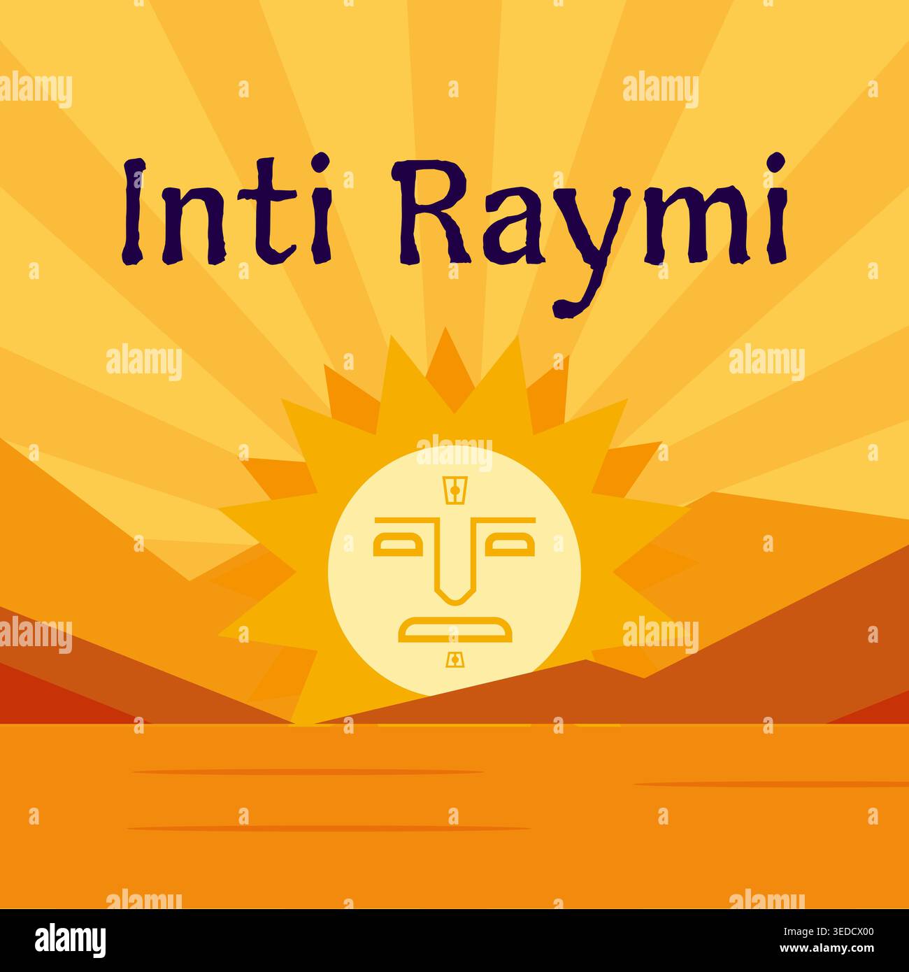 inti raymi Sonnenfestival Illustration in flachem Design Stil Stock Vektor
