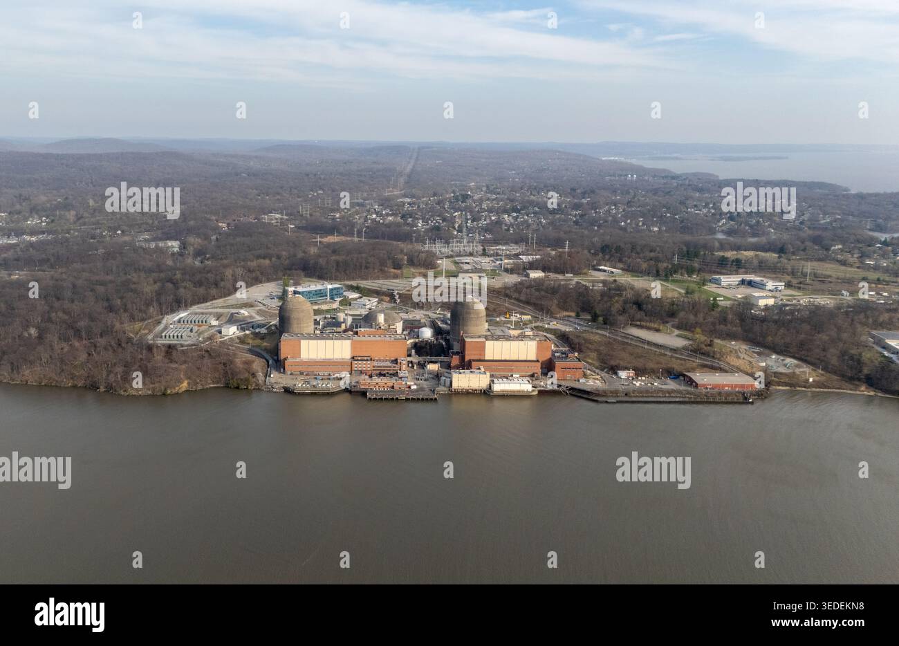 Das Indian Point Energy Center IPEC ist ein inzwischen stillgelegtes Kernkraftwerk mit drei Einheiten südlich von Peekskill im Westchester County, New York. It Stockfoto