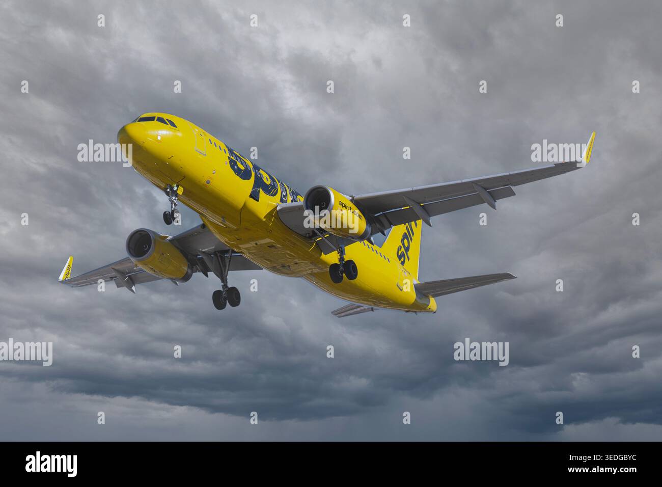Flughafen Harry Ried 11-23-2024 Las Vegas, AZ USA Spirit Airlines Airbus A320 N646NK Ankunft Harry Ried Intl. Flughafen. Stockfoto