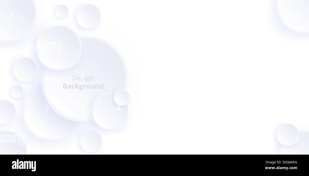 Abstraktes Banner Hintergrund weiße Farbe Kreis Stil pneumorphes Design Stock Vektor