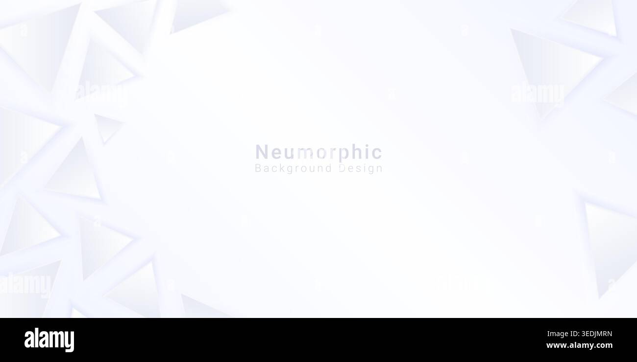 Abstraktes Banner Hintergrund weiße Farbe Dreiecksstil pneumorphes Design Stock Vektor