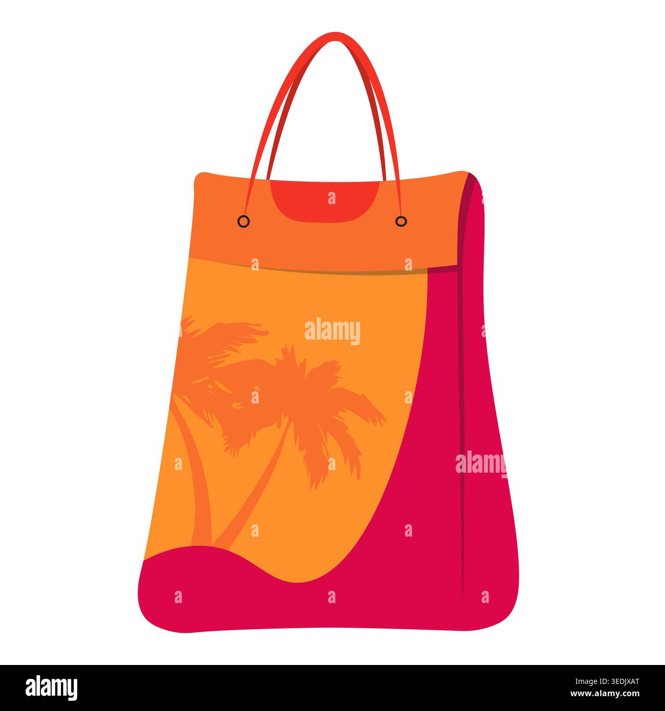 Tragetaschen, Strandtaschen, Einkaufstaschen, einfaches Design mit Kokospalmen Stock Vektor