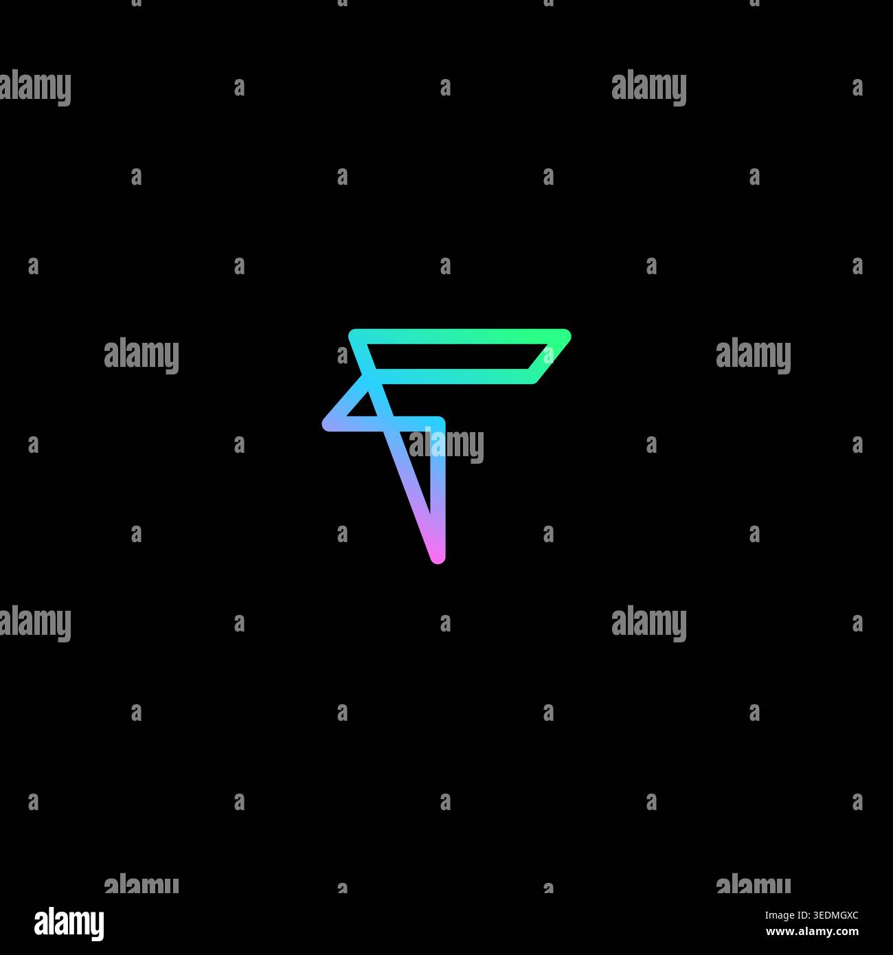 Logodesign mit Buchstabe F. F Line Logo einfach Stock Vektor