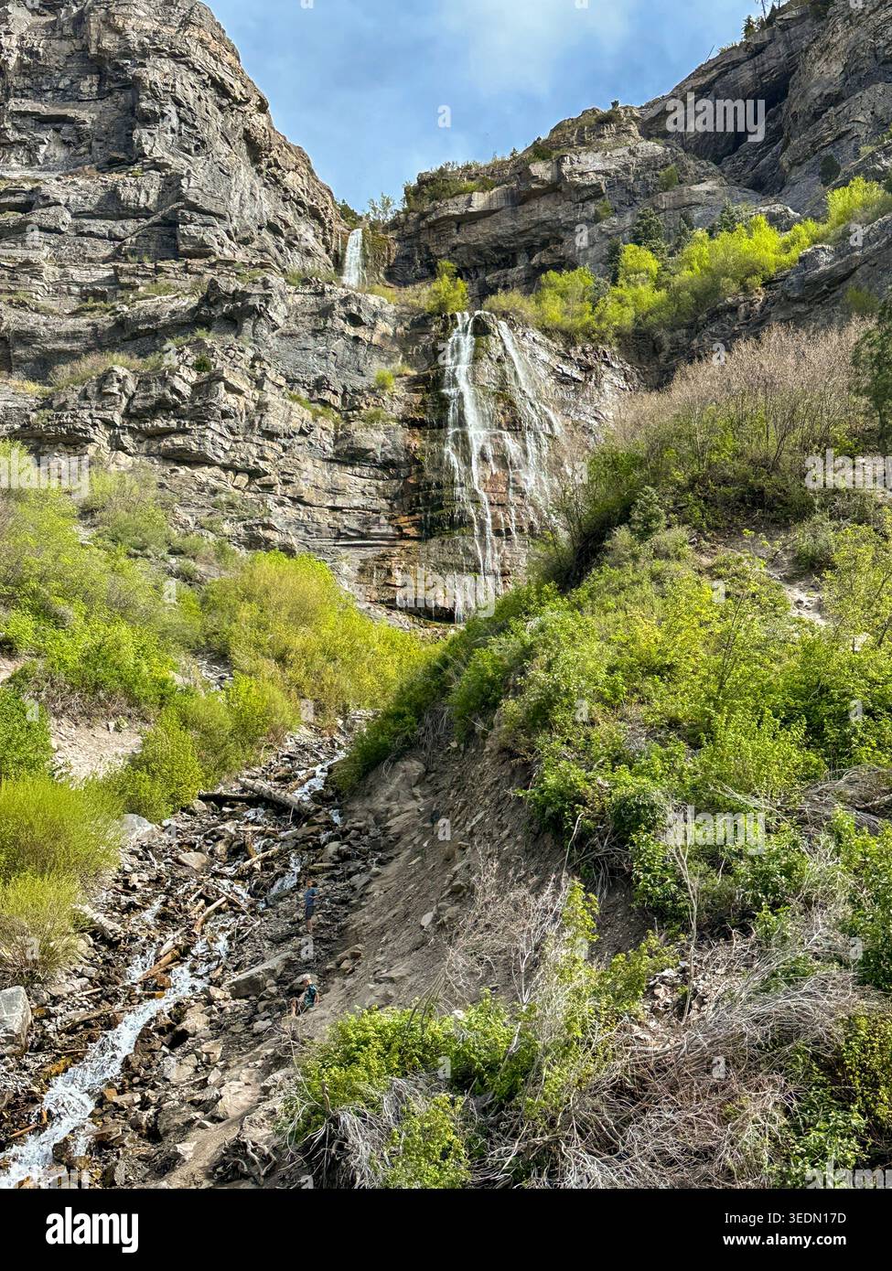 Bridal Veil Falls in Provo, Utah, USA - Smartphone-aufgenommenes Stockfoto