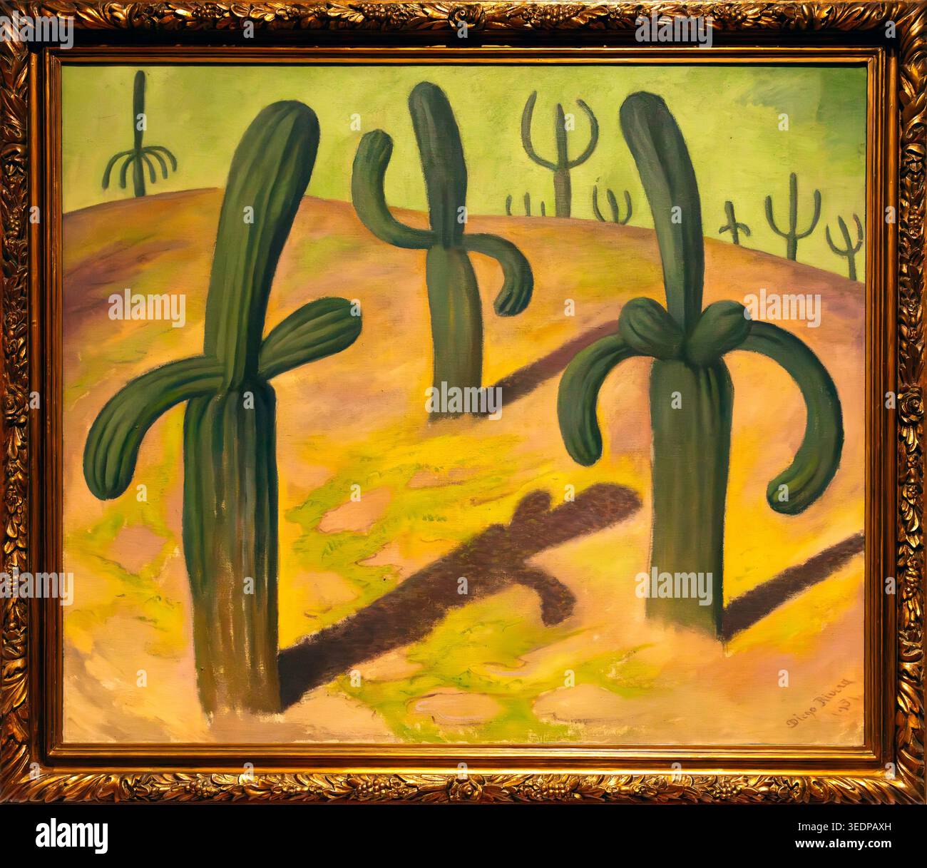 Paisaje con cactus (Landschaft mit Kakteen), 1931, Gemälde des mexikanischen Künstlers Diego Rivera Stockfoto