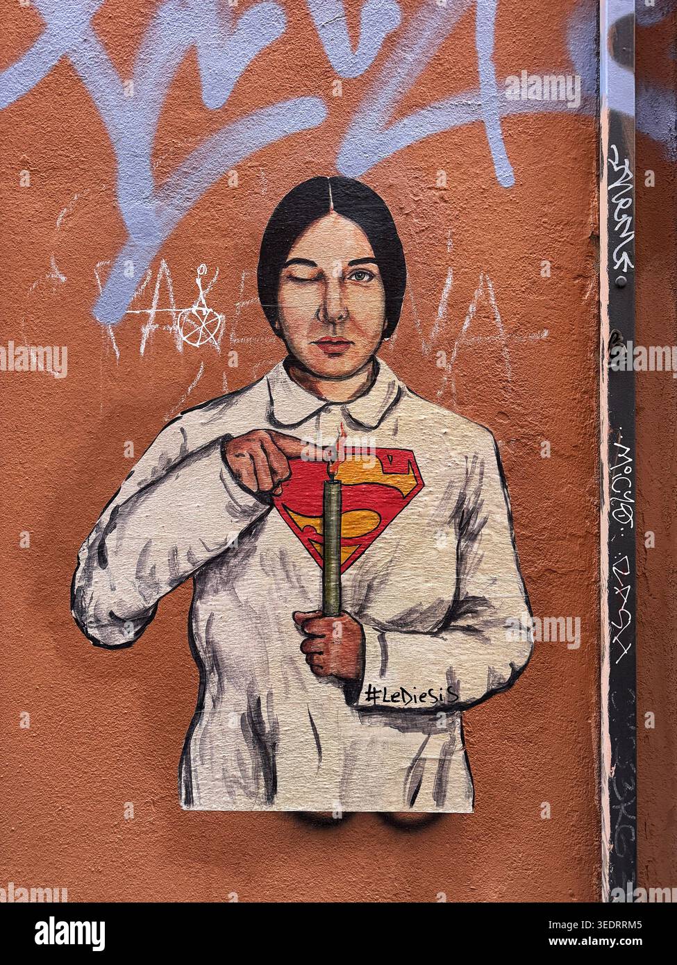 Marina Abramovic Graffiti, Bologna, Emilia-Romagna, Italien *** Marina Abramovic Graffiti, Bologna, Emilia Romagna, Italien Stockfoto